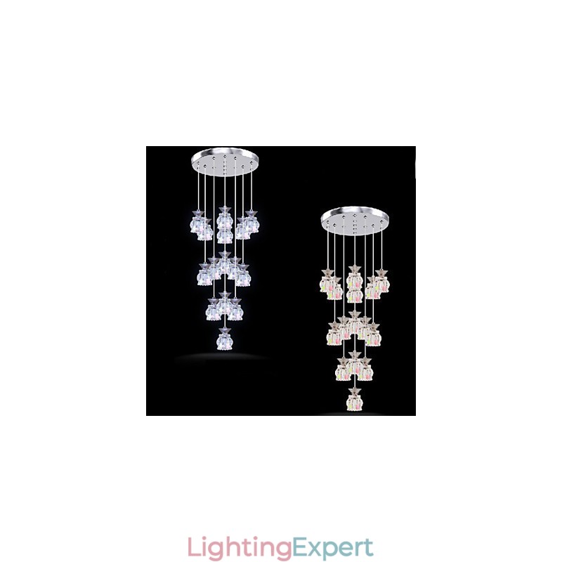 Restaurant 15 Head Of Modern Simple Crystal Pendant Pendant