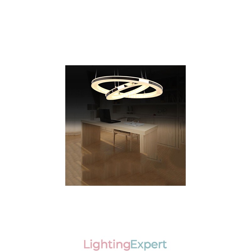 Acrylic Pendant Light Round Chandelier Lighting with 2 Rings Lamps Fixtures
