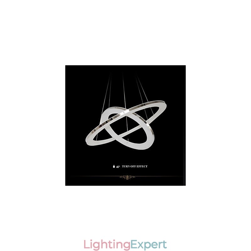 Acrylic Pendant Light Round Chandelier Lighting with 2 Rings Lamps Fixtures