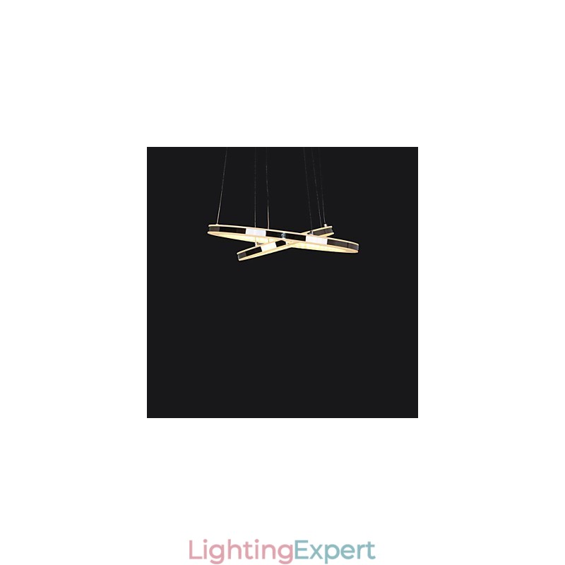 Acrylic Pendant Light Round Chandelier Lighting with 2 Rings Lamps Fixtures