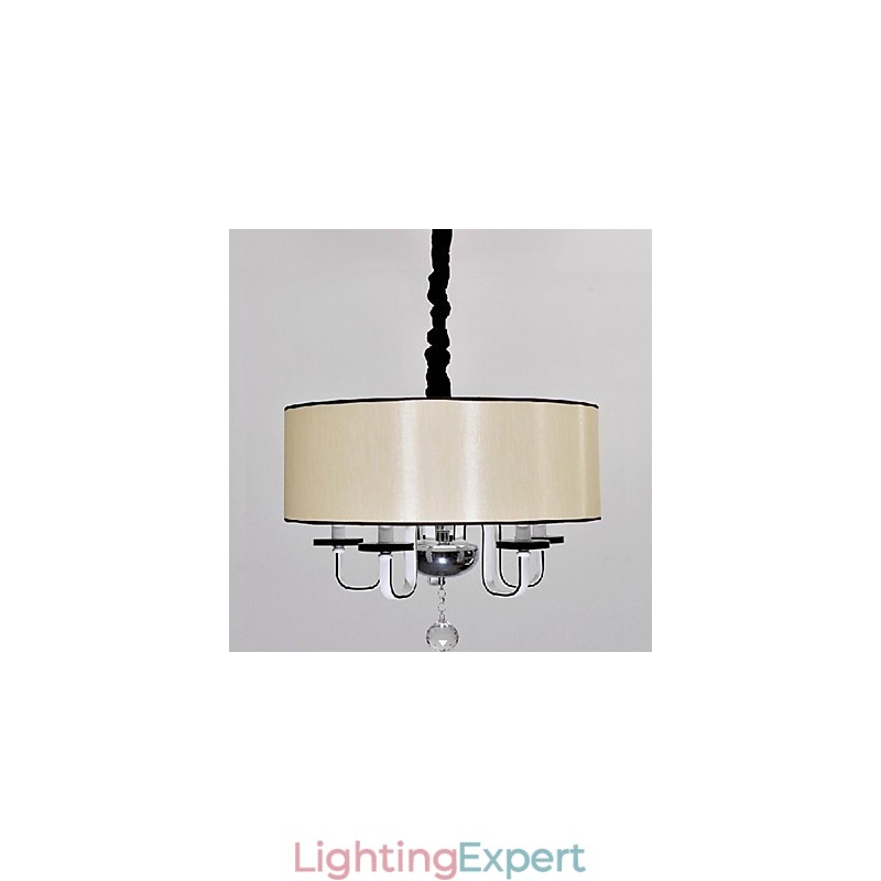 Modern Contemporary Crystal Chrome Metal Pendant Light