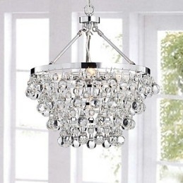 Traditional Classic Crystal Chrome Metal Chandelier