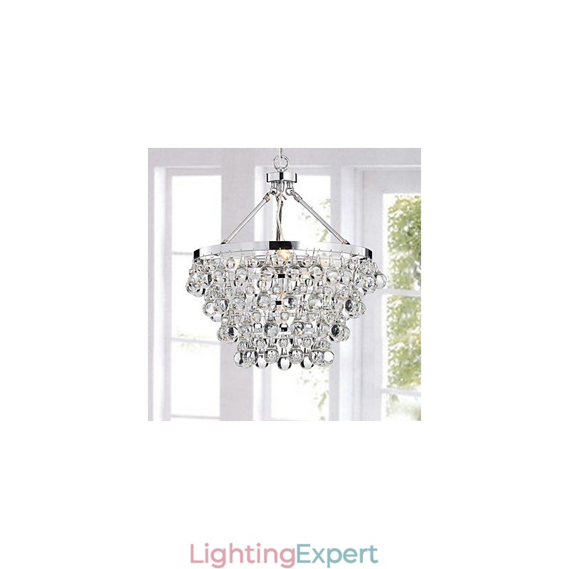 Traditional Classic Crystal Chrome Metal Chandelier