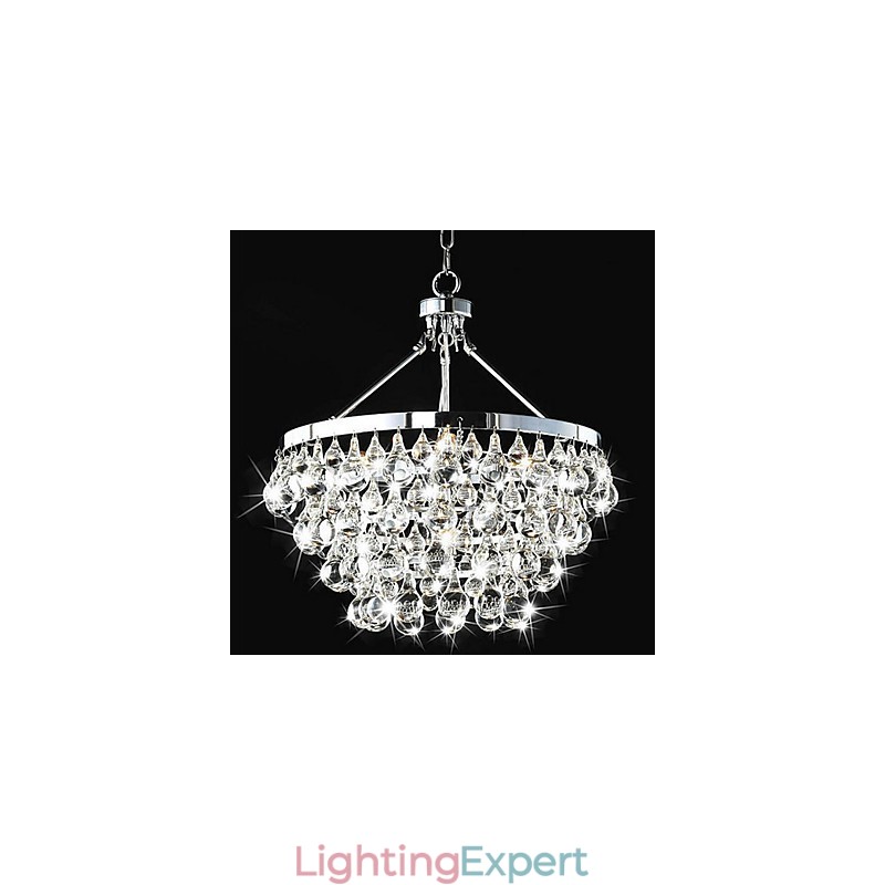 Traditional Classic Crystal Chrome Metal Chandelier