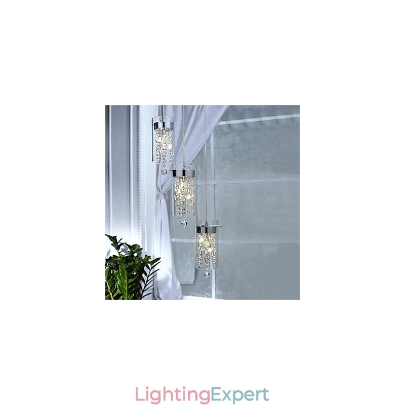 Artistic Crystal Pendant Light with Glass Shades