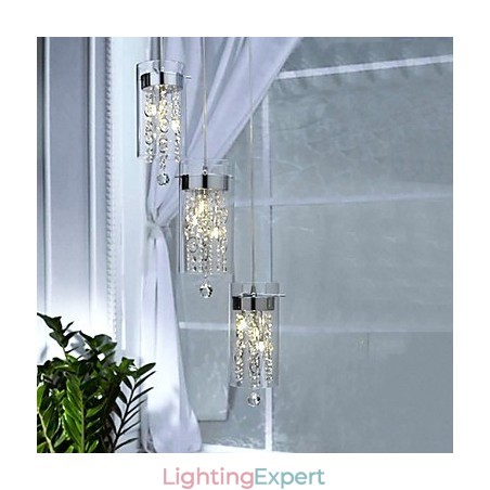 Artistic Crystal Pendant Light with Glass Shades