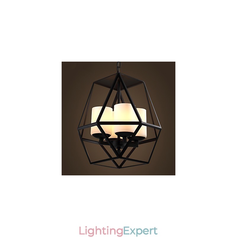 Top level Americange Vintage black Iron Lamp Modern Chandelier Chandelier 4 lights