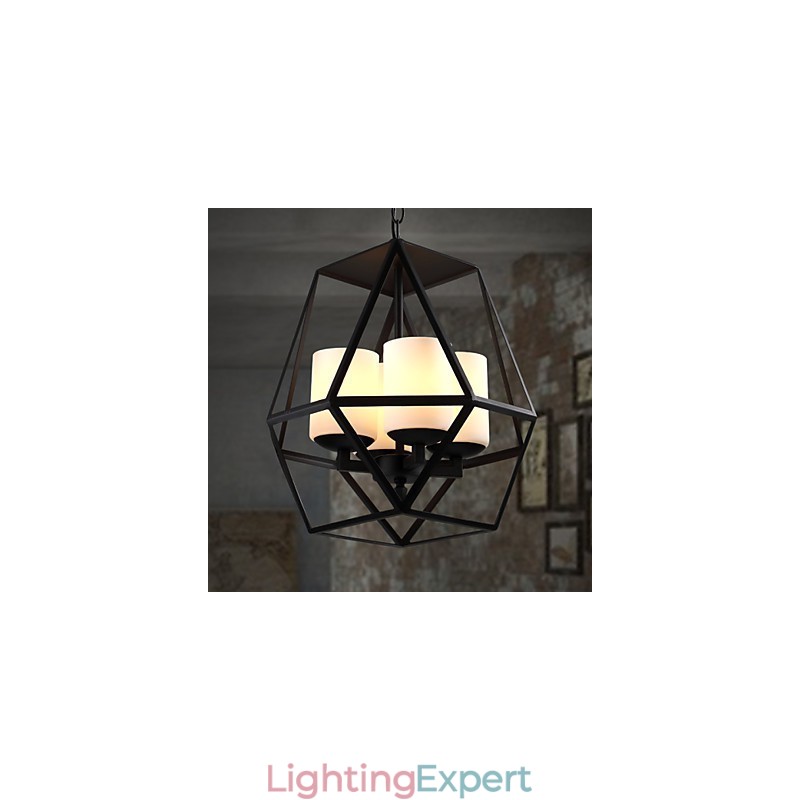 Top level Americange Vintage black Iron Lamp Modern Chandelier Chandelier 4 lights