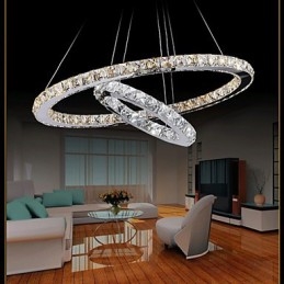 Hotel Pendant Light Crystal Chandelier Lighting Ceiling Lamps Fixtures with Warm and Cool White