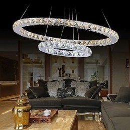Hotel Pendant Light Crystal Chandelier Lighting Ceiling Lamps Fixtures with Warm and Cool White