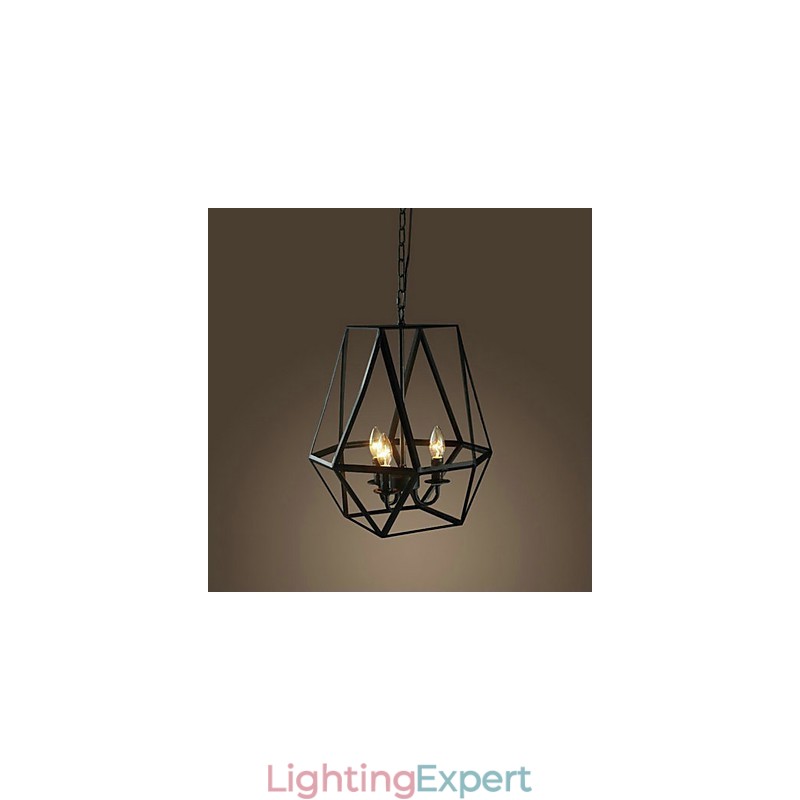 Country Mini Style Painting Metal Pendant Light
