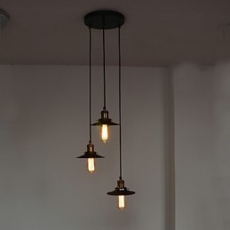 Vintage 3 Light Pendant In Iron Shade