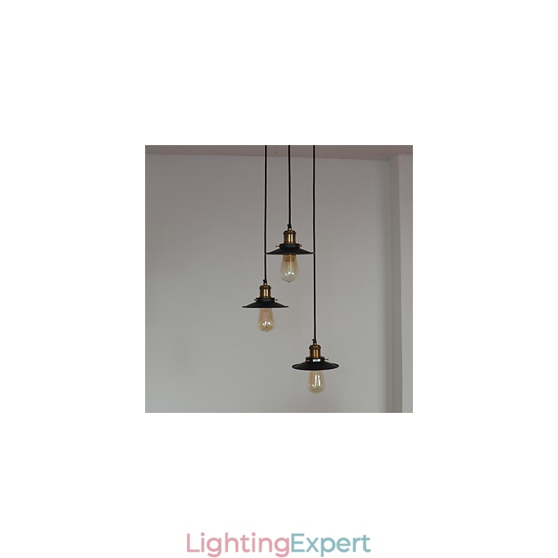 Vintage 3 Light Pendant In Iron Shade
