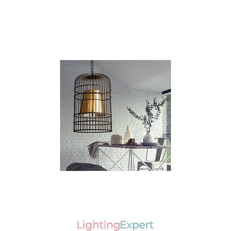 Chandelier Rustic Lodge Drum Metal