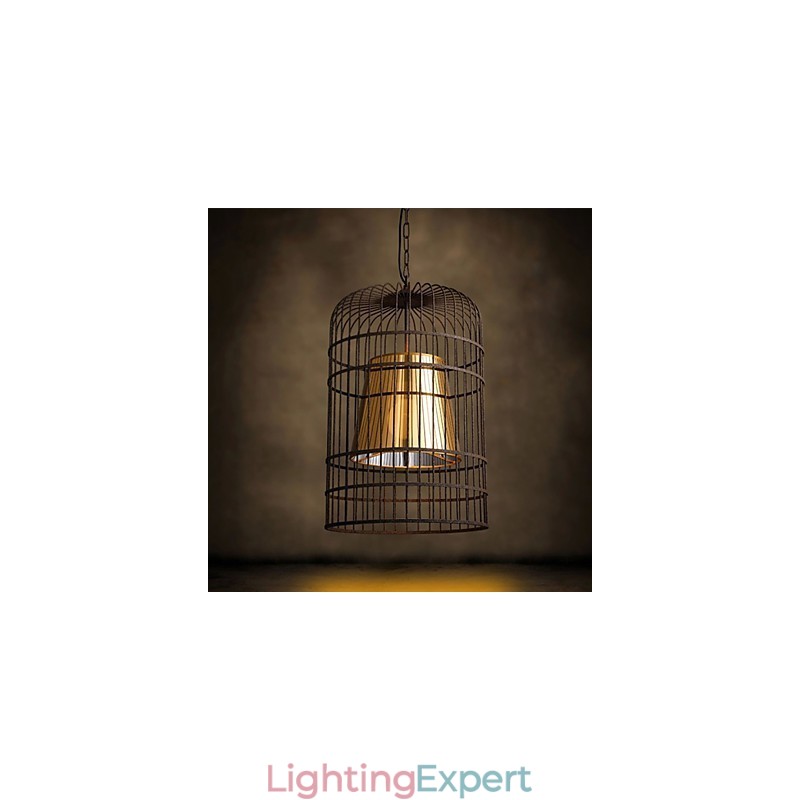 Chandelier Rustic Lodge Drum Metal