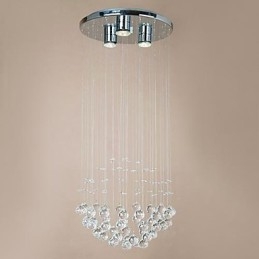 Modern 3 Light Flush Mount with Crystal Beads