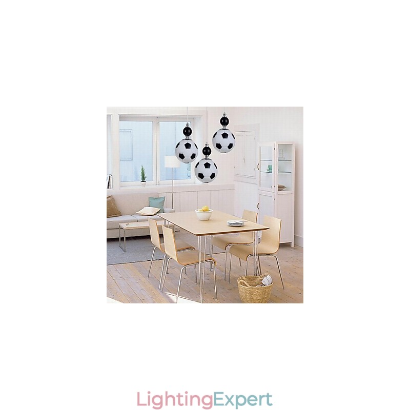 Classic Modern Football Round Pendant Light 3 Lights