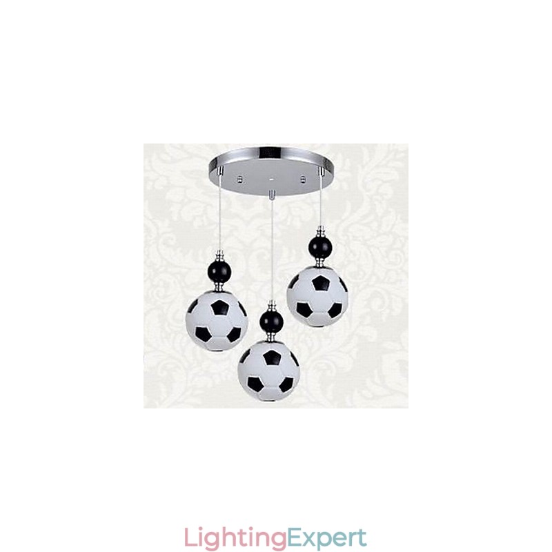 Classic Modern Football Round Pendant Light 3 Lights