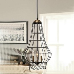 Country Mini Style Painting Metal Pendant Light