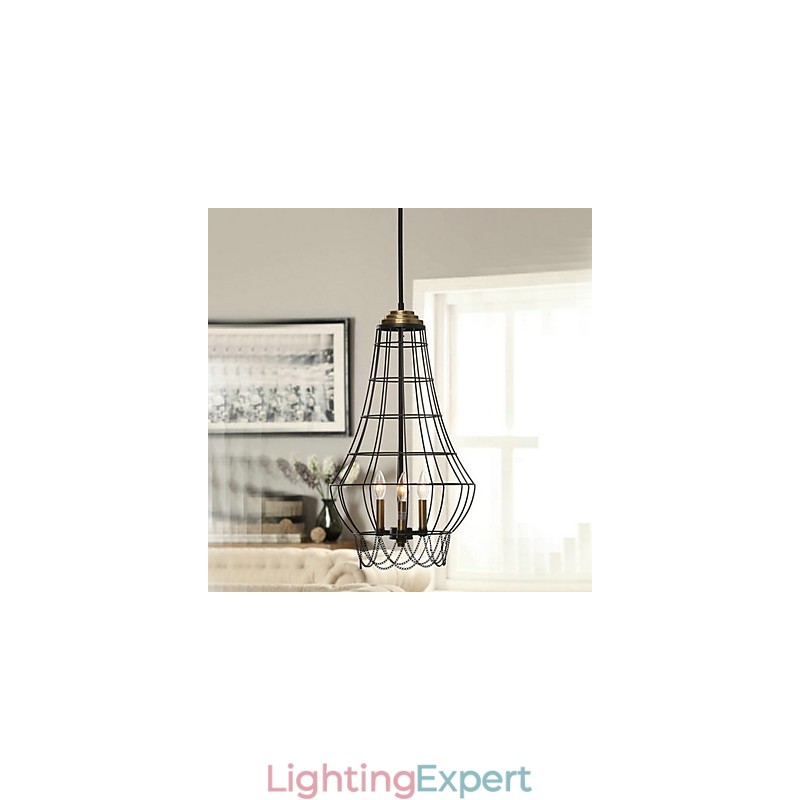 Country Mini Style Painting Metal Pendant Light