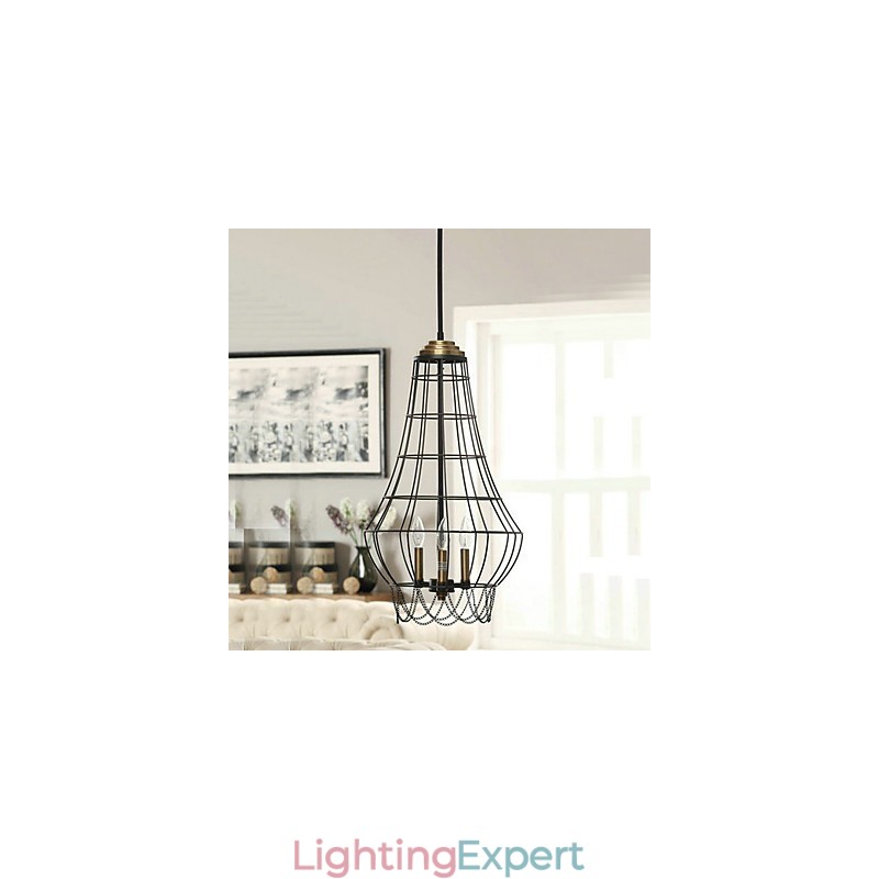 Country Mini Style Painting Metal Pendant Light