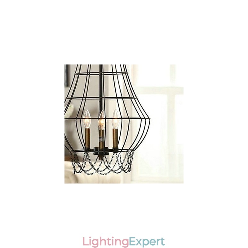 Country Mini Style Painting Metal Pendant Light