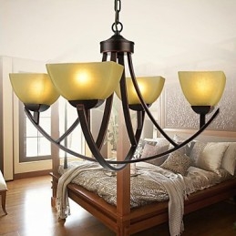 Chandelier 4 Lights Traditional Classic Vintage Metal