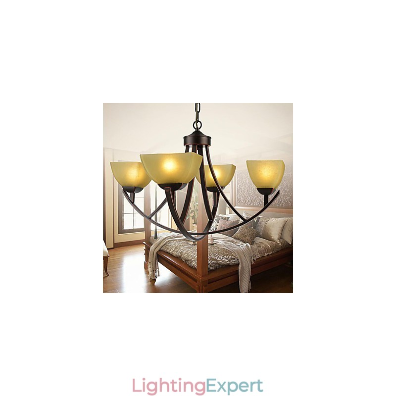 Chandelier 4 Lights Traditional Classic Vintage Metal