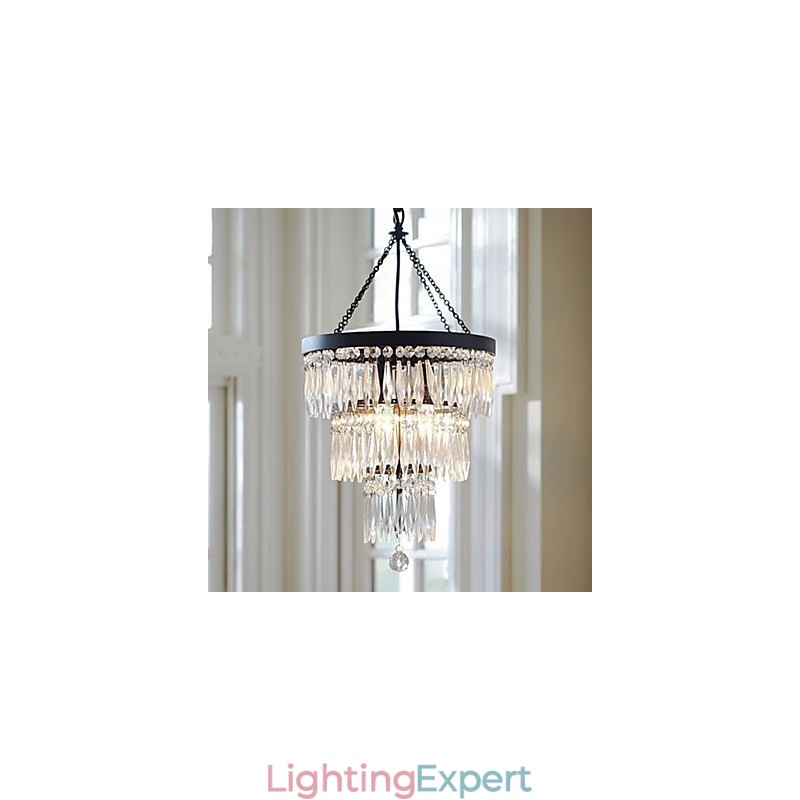 Pendant 3 Light Modern Elelgant Metal Crystal Painting