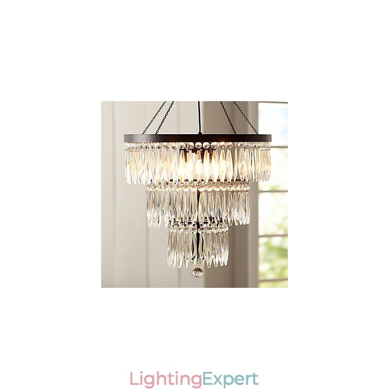 Pendant 3 Light Modern Elelgant Metal Crystal Painting