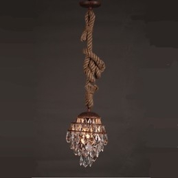 Retro lounge Hemp Industrial Wind Imitation Crystal Chandelier