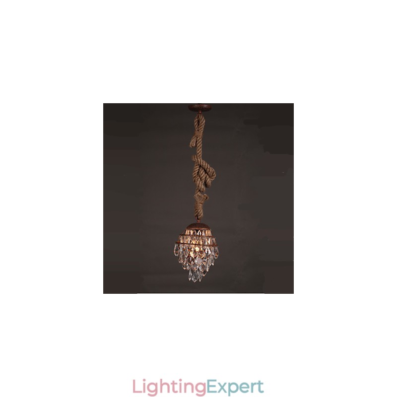 Retro lounge Hemp Industrial Wind Imitation Crystal Chandelier