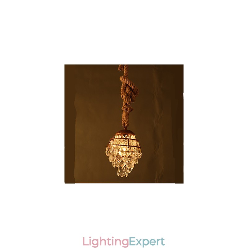 Retro lounge Hemp Industrial Wind Imitation Crystal Chandelier