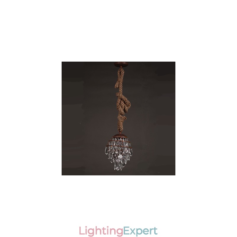 Retro lounge Hemp Industrial Wind Imitation Crystal Chandelier