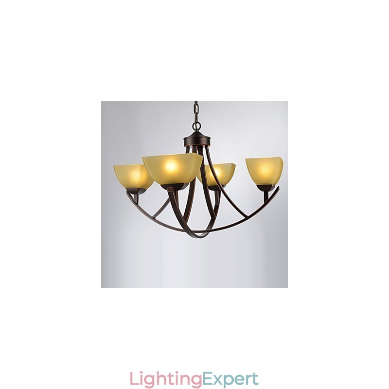 Chandelier 4 Lights Traditional Classic Vintage Metal