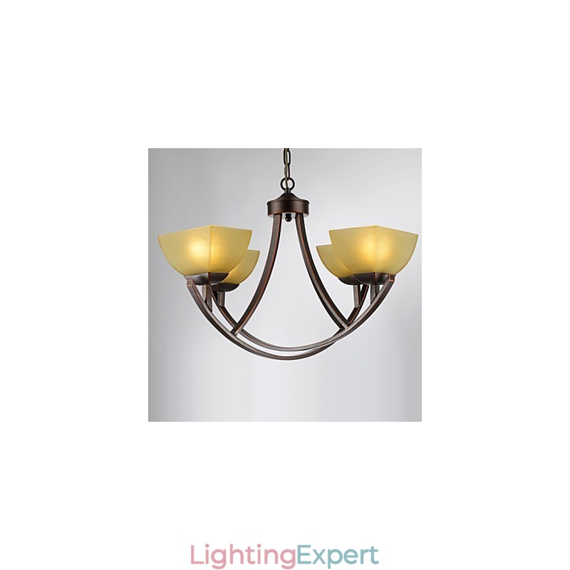 Chandelier 4 Lights Traditional Classic Vintage Metal