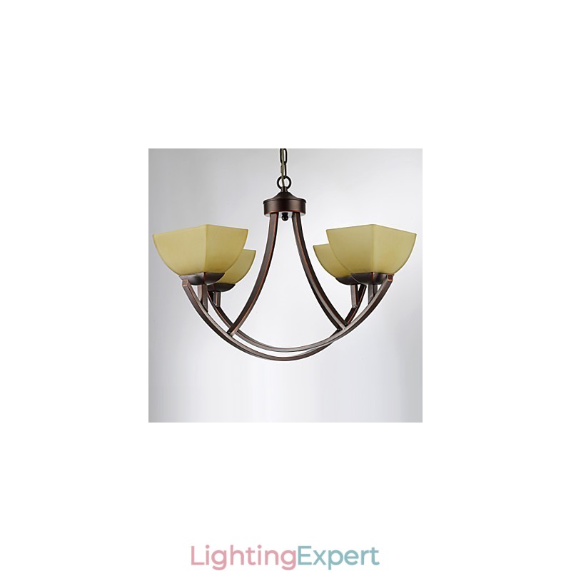 Chandelier 4 Lights Traditional Classic Vintage Metal