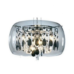 Modern Contemporary Drum Crystal Mini Style Electroplated Pendant Light