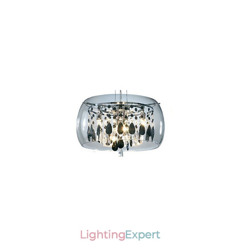 Modern Contemporary Drum Crystal Mini Style Electroplated Pendant Light