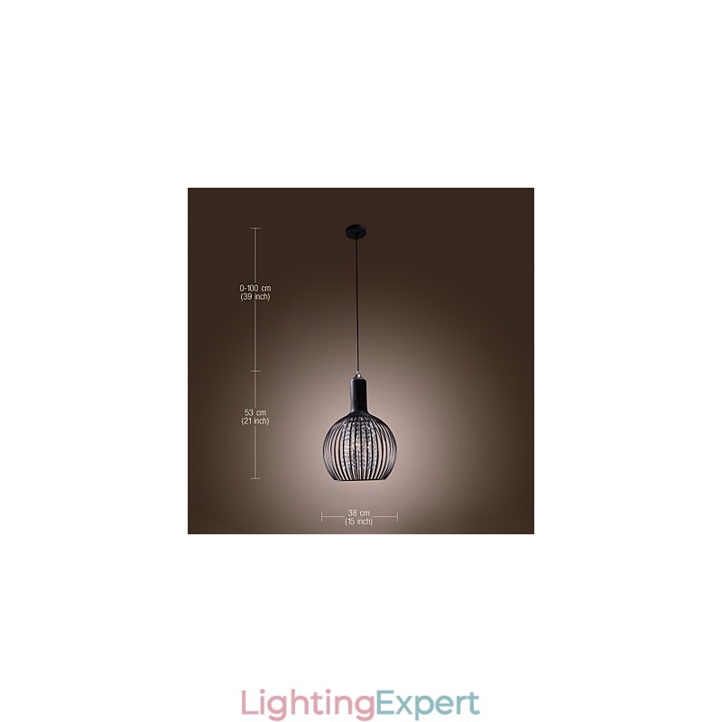 Modern Contemporary Lantern Crystal Mini Style Electroplated Pendant Light