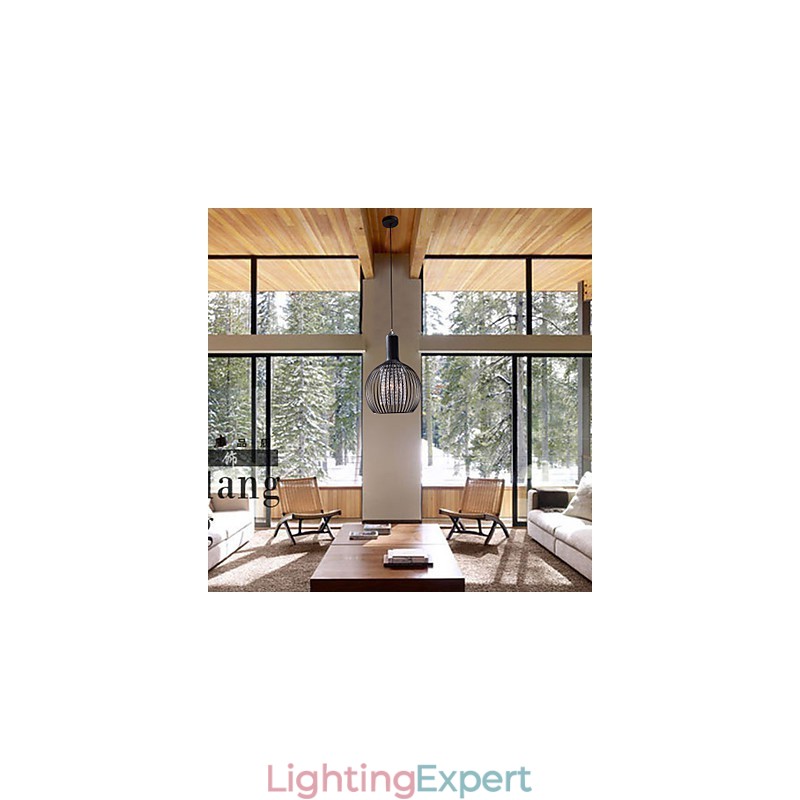 Modern Contemporary Lantern Crystal Mini Style Electroplated Pendant Light
