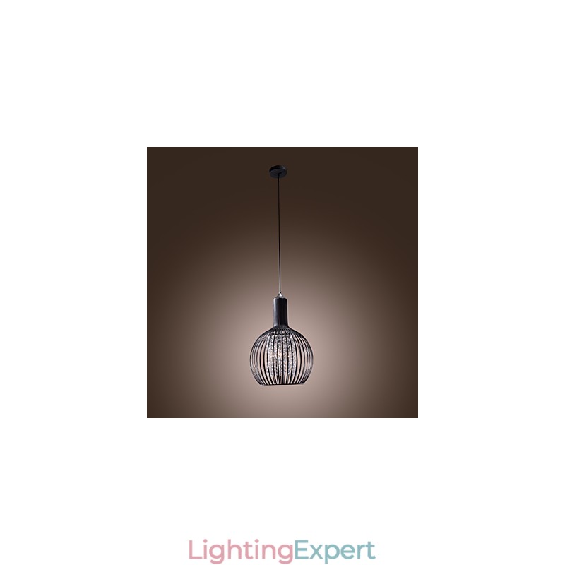 Modern Contemporary Lantern Crystal Mini Style Electroplated Pendant Light