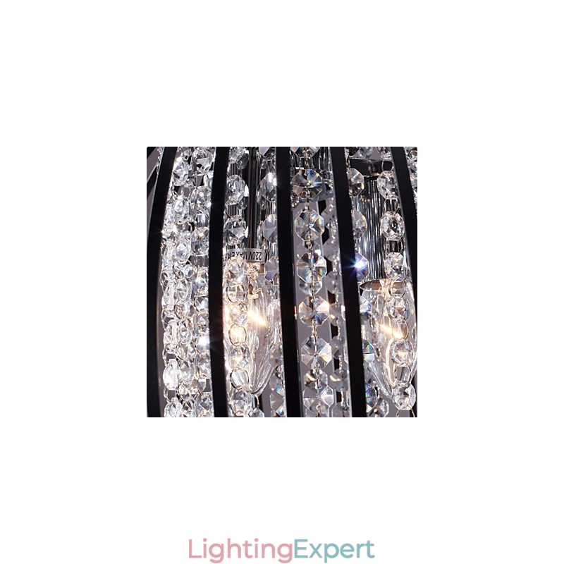 Modern Contemporary Lantern Crystal Mini Style Electroplated Pendant Light