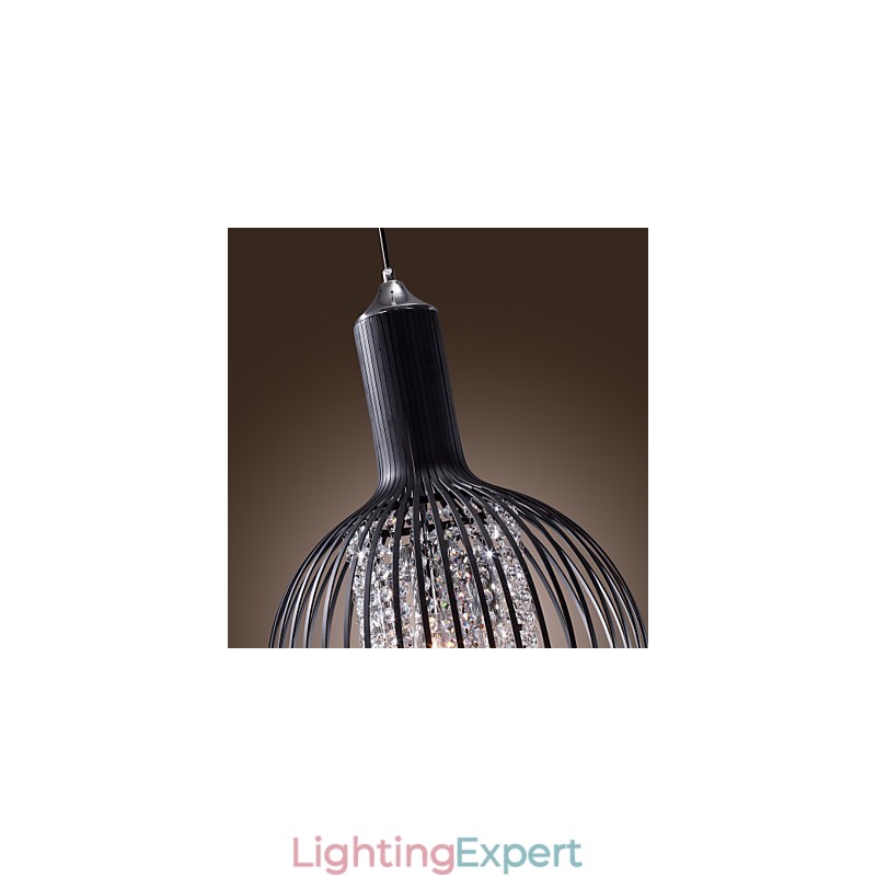 Modern Contemporary Lantern Crystal Mini Style Electroplated Pendant Light