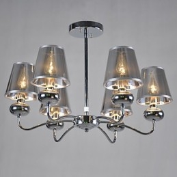 Vintage Chandelier 6 Light Classic Fabric Metal Painting