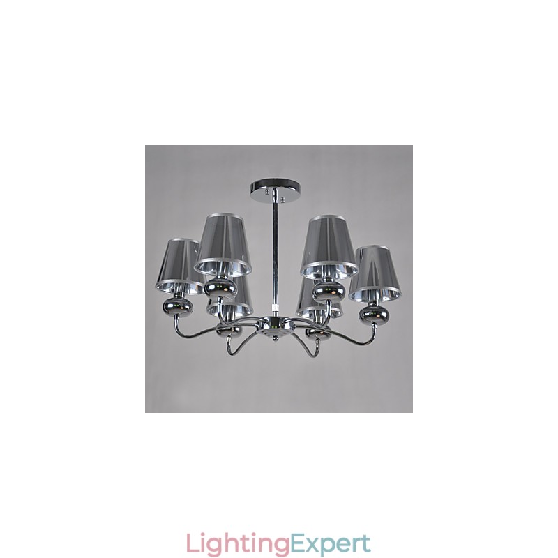 Vintage Chandelier 6 Light Classic Fabric Metal Painting