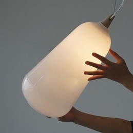 Milk white glass bottle Pendant Lamp Natural Curve