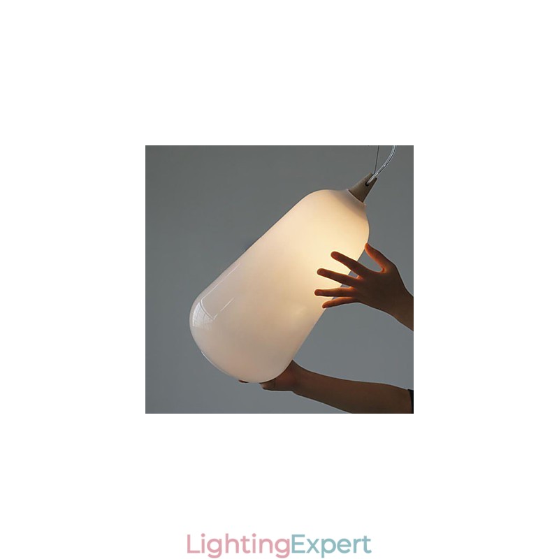 Milk white glass bottle Pendant Lamp Natural Curve