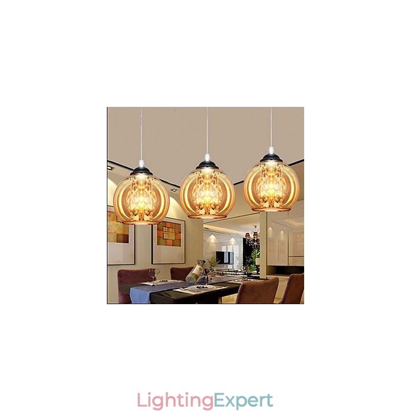 Glass Ball Pendant Lamp Three