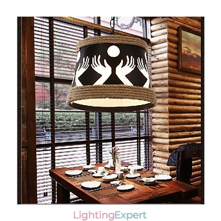 Hemp American Retro Cafe Simple Pastoral Chandelier Hemp American Retro Cafe Simple Pastoral Chandelier